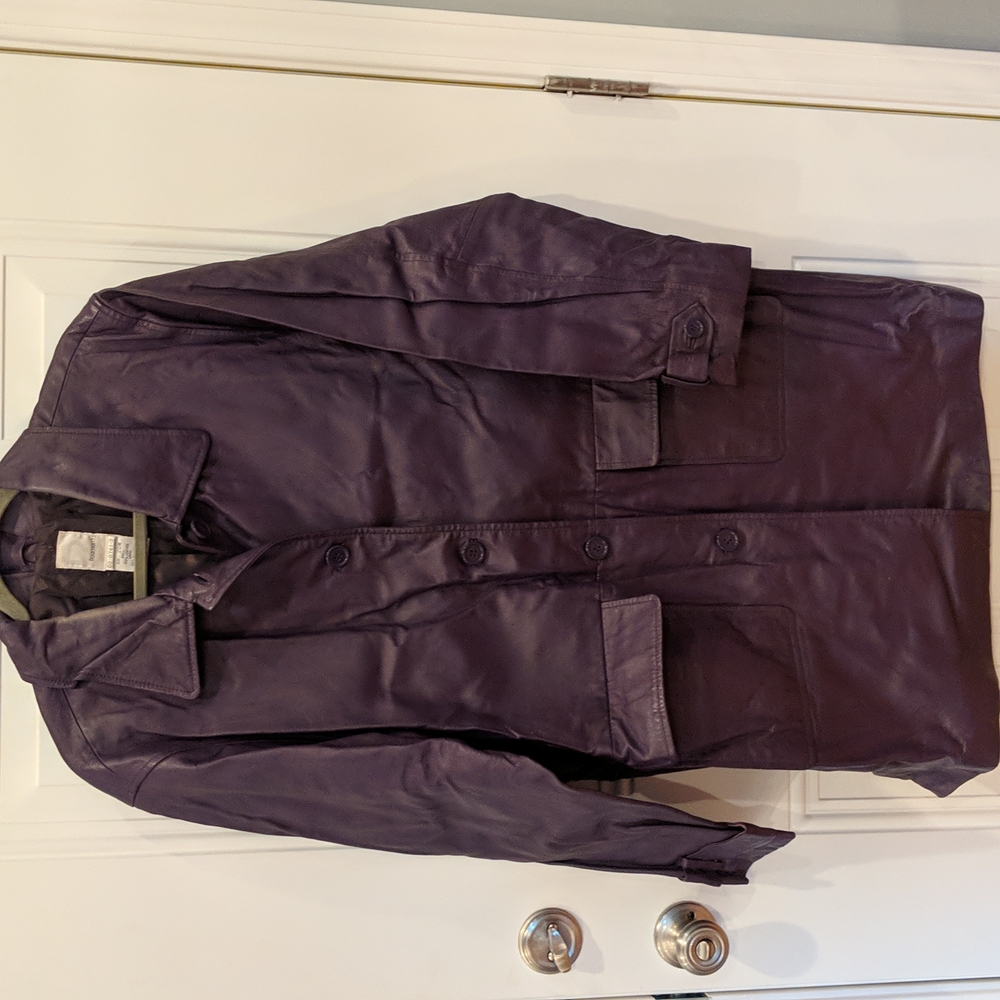 Roaman's Purple Women's Leather Jacket